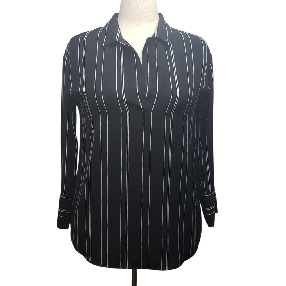 Ann Taylor Split Neck Monochrome Tunic XS Casual Business Officecore